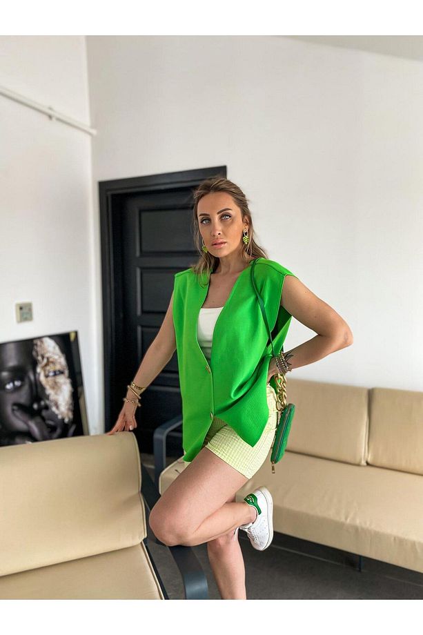 Yeşil Pötükare Şort - 4