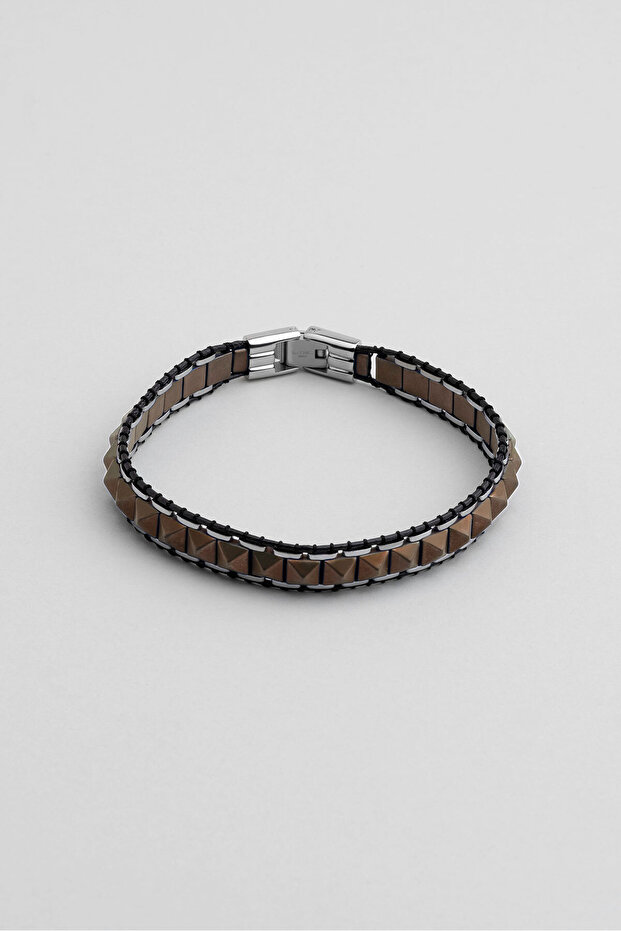 Hematite Stone Men's 21 cm Steel Bracelet