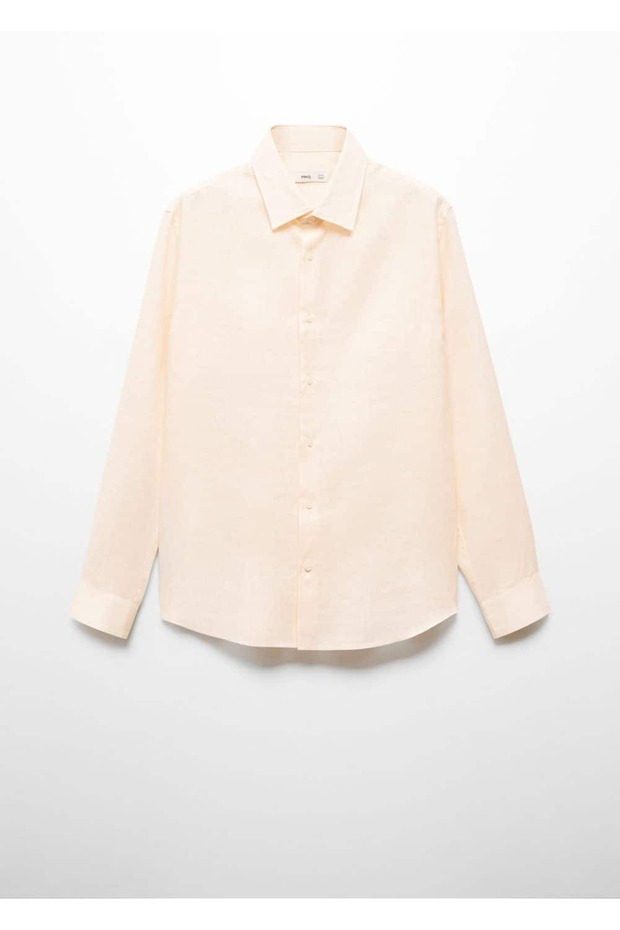 %100 Keten Regular Kesim Gömlek - 3