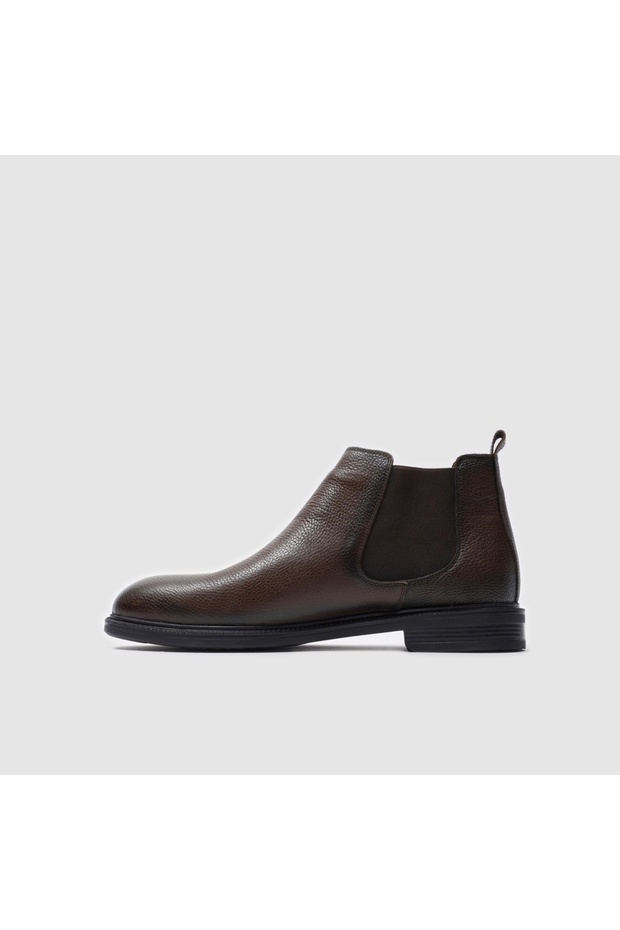 Kahverengi Floater Hakiki Deri Erkek Chelsea Bot [052248] - 4