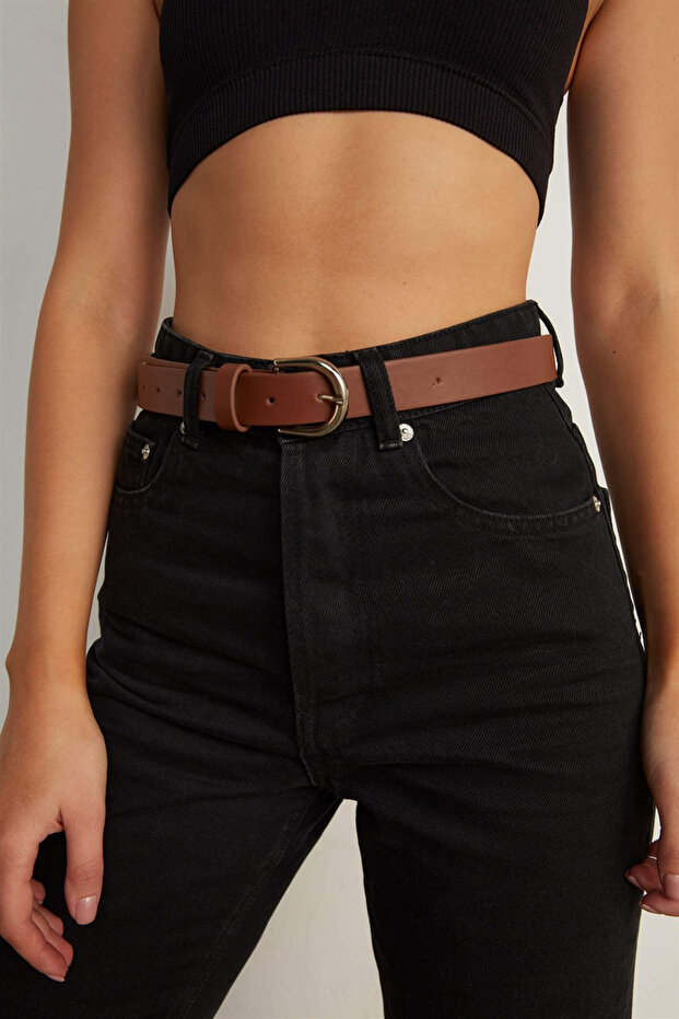 حزام جلد أساسي بني - 2