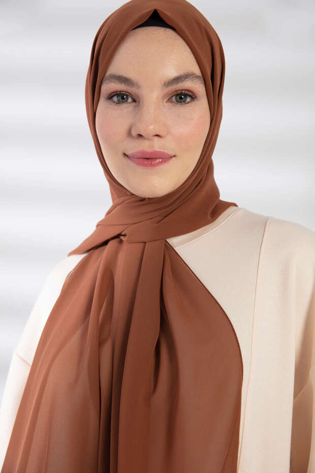Hazelnut Chiffon Shawl - 1