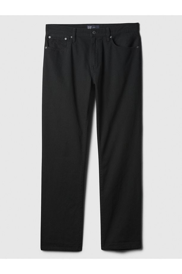 Erkek Siyah Straight Denim Jean Pantolon - 3