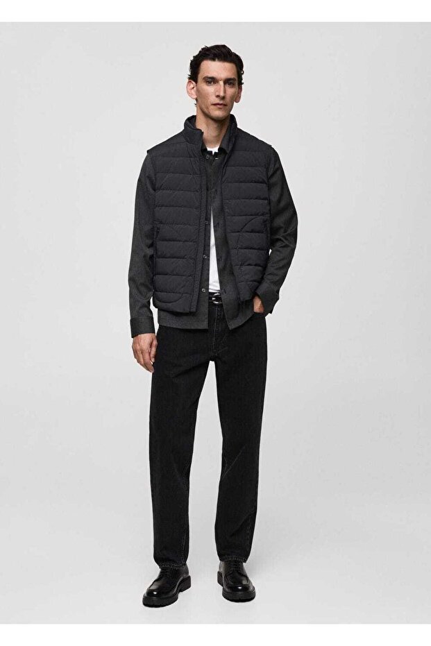 Quilted Vest with Feather Padding - 2