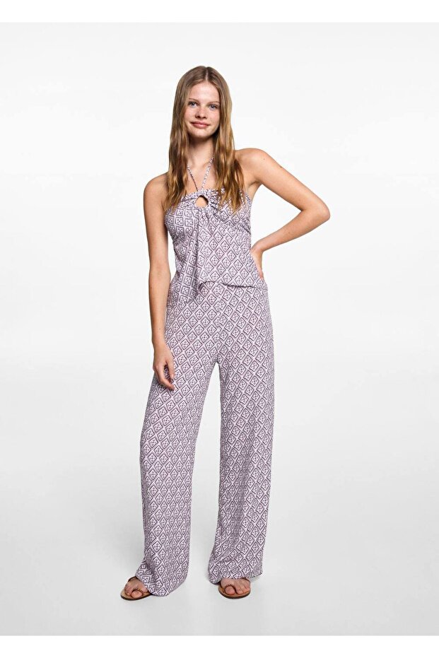 Patterned Draped Blouse - 2