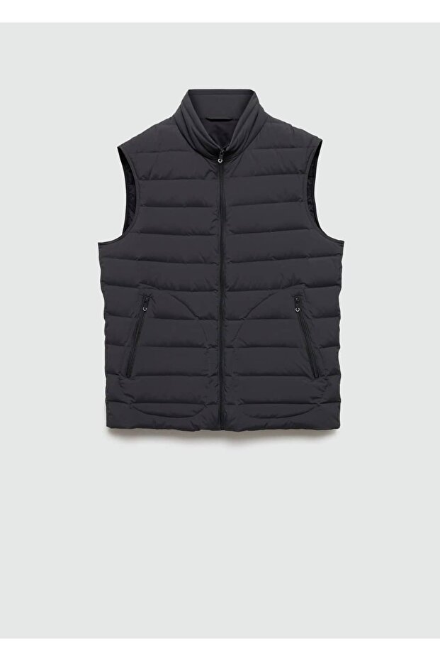 Quilted Vest with Feather Padding - 3