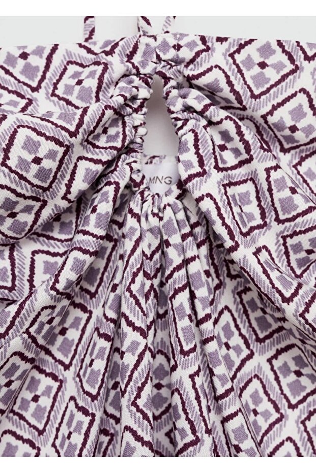 Patterned Draped Blouse - 7