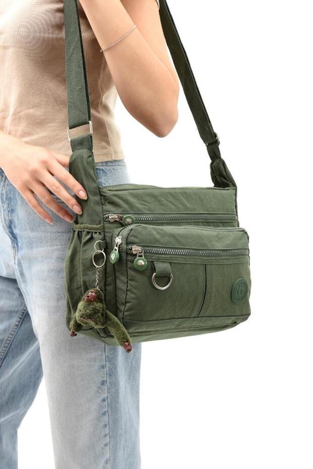 Klinkır Women's Messenger Bag Multi-Pocket Cross Strap Rain-Resistant Lightweight Fabric 30*23 cm Shoulder Bag