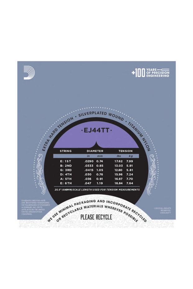 Ej44Tt Classical Guitar String Set, Pro-Arte,Dynacore, Titanium - 3