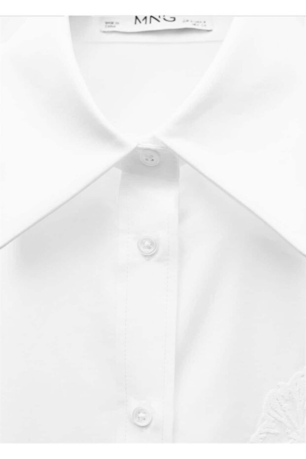 İşleme Detaylı Oversize Poplin Gömlek - 7