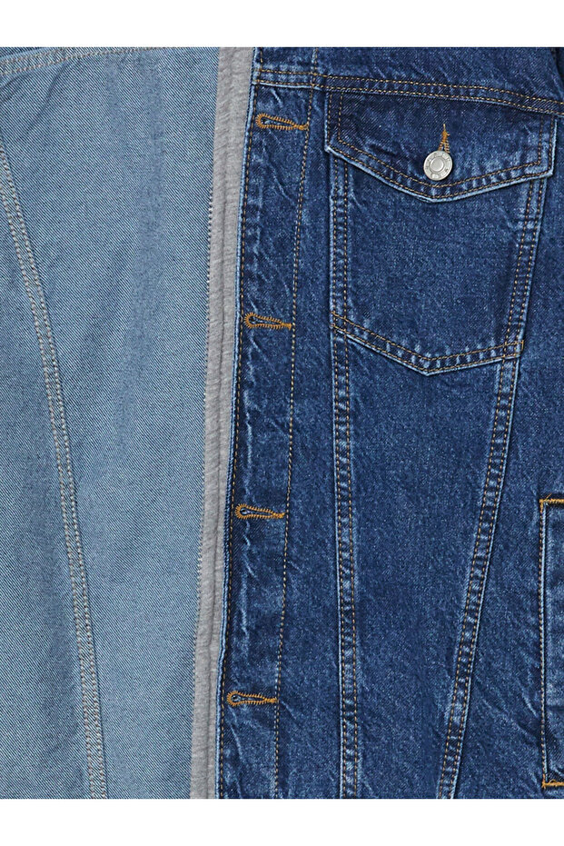 Standart Kalıp Erkek Jean Ceket - 6