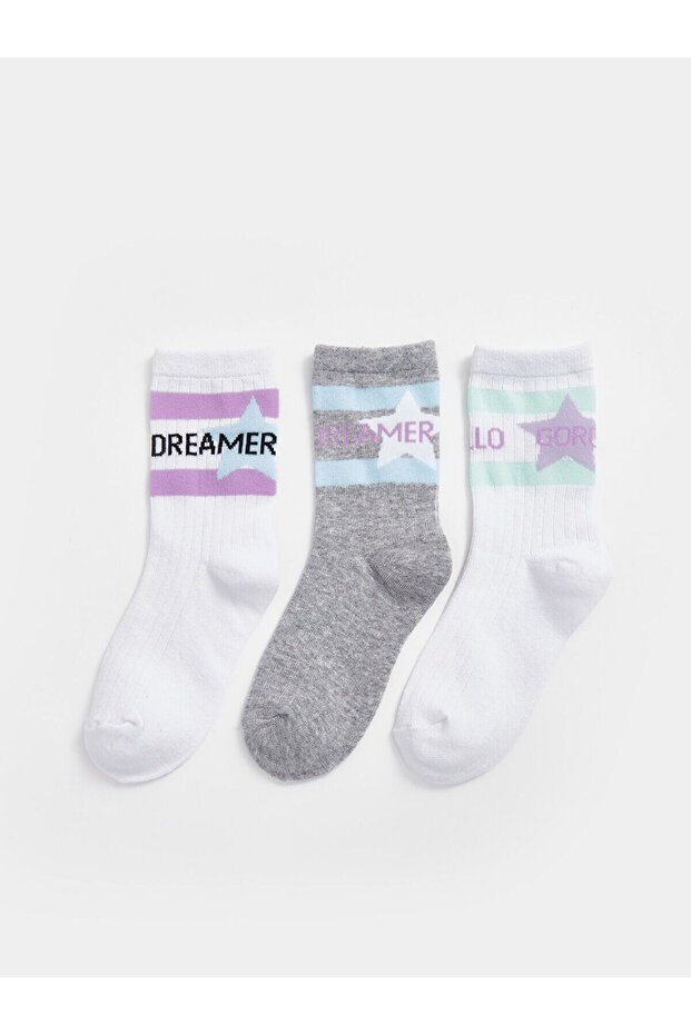 Lcw Kids Patterned Girls' Socks 3-Piece (W4)