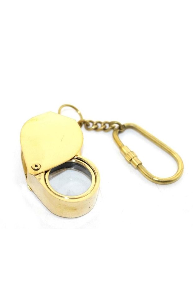 Brass Magnifying Glass Keychain