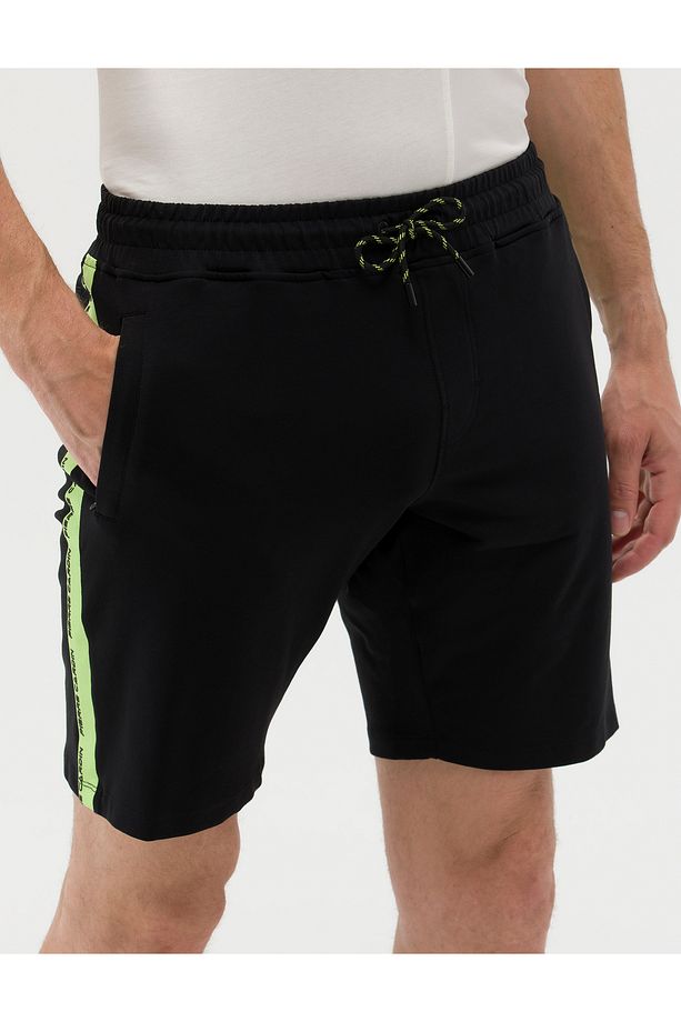 Siyah Slim Fit Örme Şort 50262649-VR046 - 5
