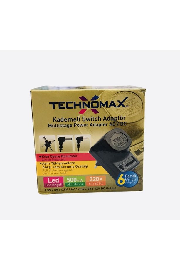 Kademeli Switch Adaptör 1,5v/3v/4,5v/6v/7,5v/9v/12v Dc Output 6 Farklı Girişli Adaptör 500 Mah - 3
