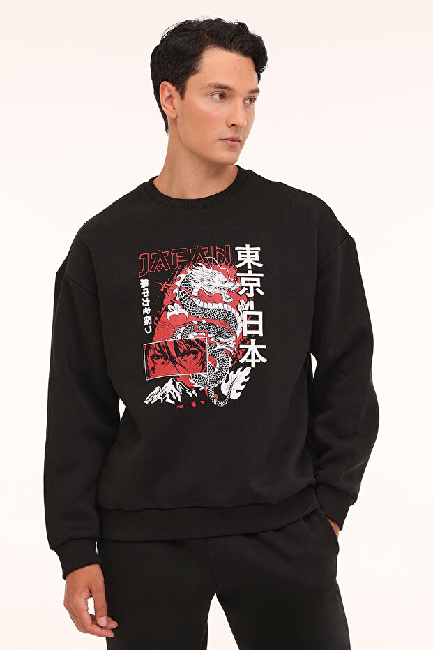 ML YUMA 16UZD102 4PR Siyah Erkek Sweatshirt - 1