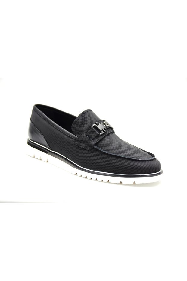152-19488 Genuine Leather Inside and Outside Eva Light Sole Men's Casual Shoes BLACK