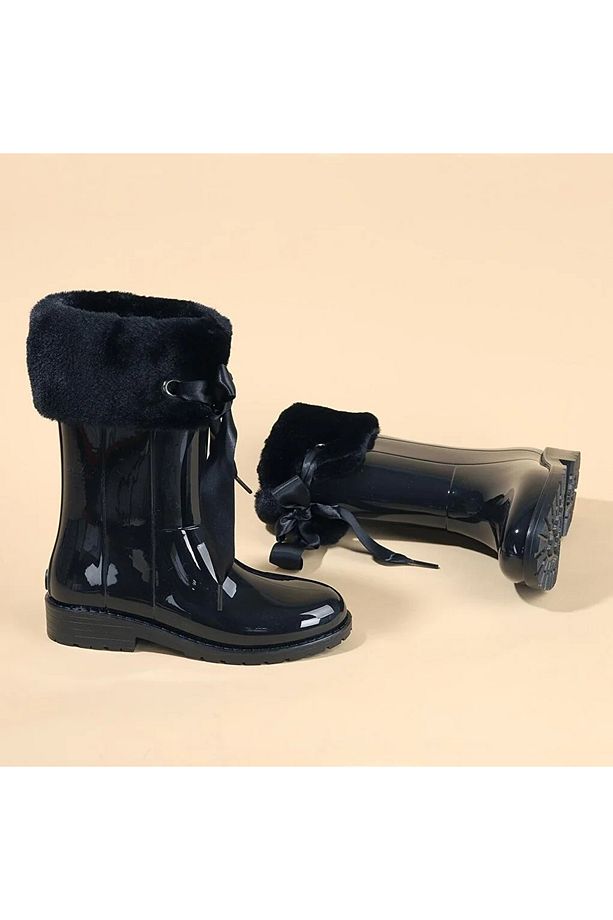 Campera Charol Velvet Kız Çocuk Su Geçirmez Yağmur Kar Çizmesi W10275 Siyah SİYAH - 2