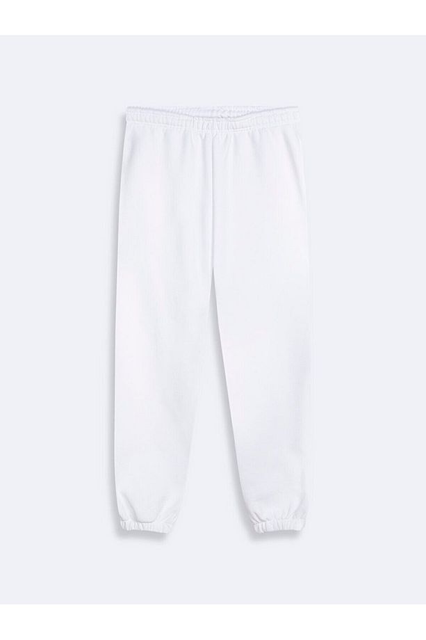 Sloganlı Jogger Regular Fit Beyaz Eşofman - 1