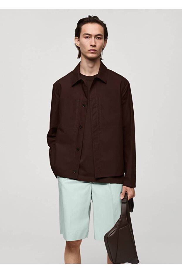 %100 pamuklu, cepli ceket - 1