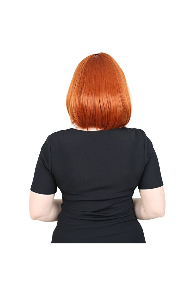 Fiber Sen Wig with Flat Bangs / Copper - 4