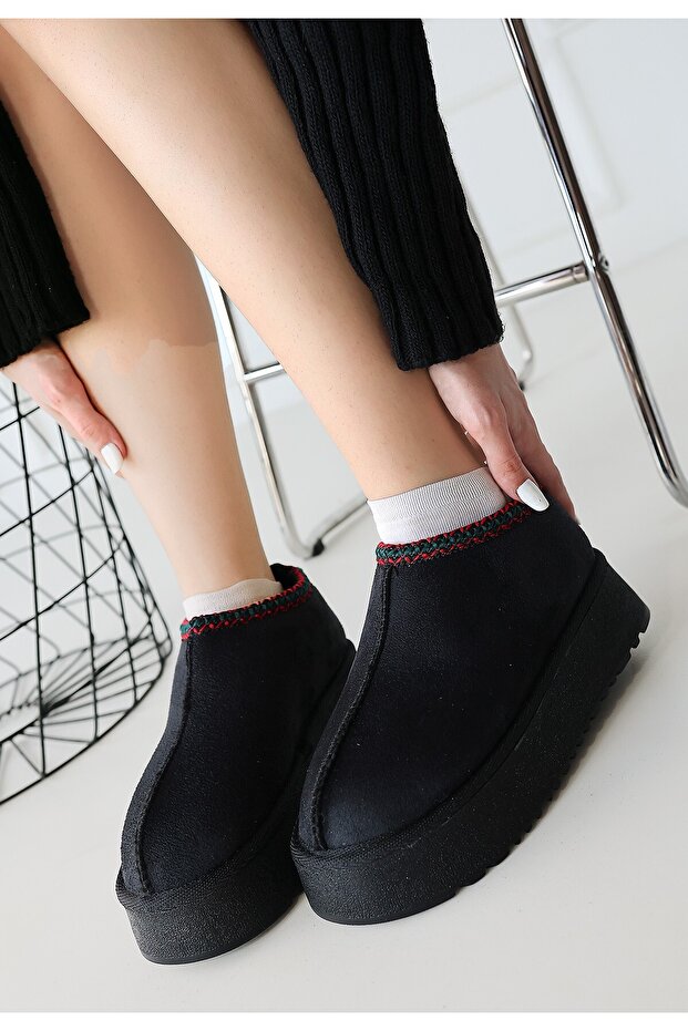 Women's Boots Black Suede Stylish Foyk