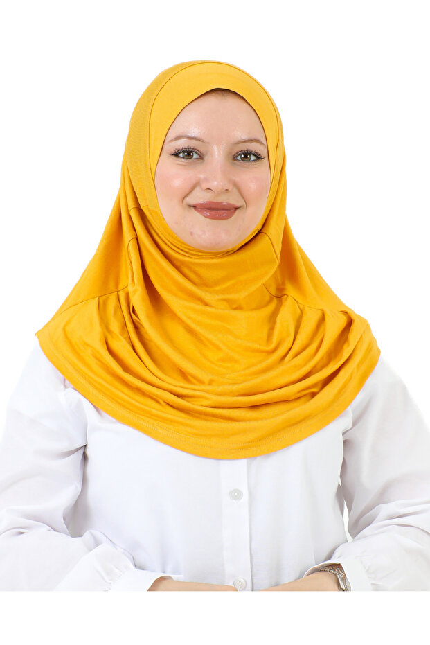 Hazır Giyim Türban Yumuşak Başörtü Şal - Sarı - 6