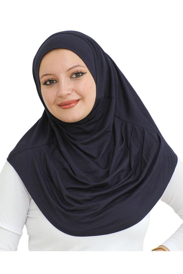 Hazır Giyim Türban Yumuşak Başörtü Şal - Lacivert - 3