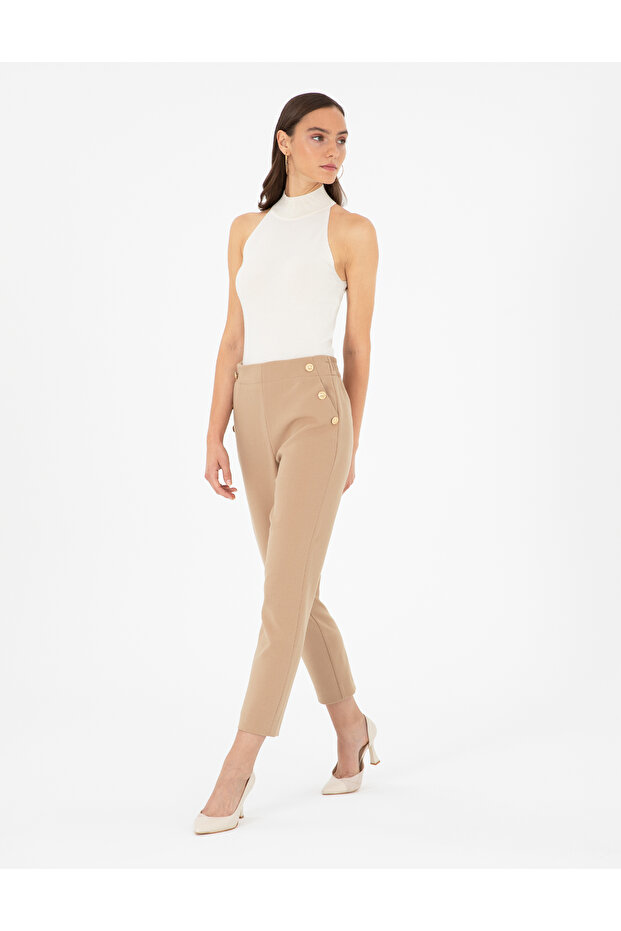 Beige Fabric Trousers 50290368 -Vr011