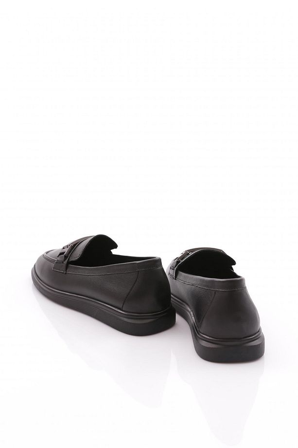 Kadın G Metal Tokalı Loafer Ayakkabı Siyah Napa 1092173 - 3