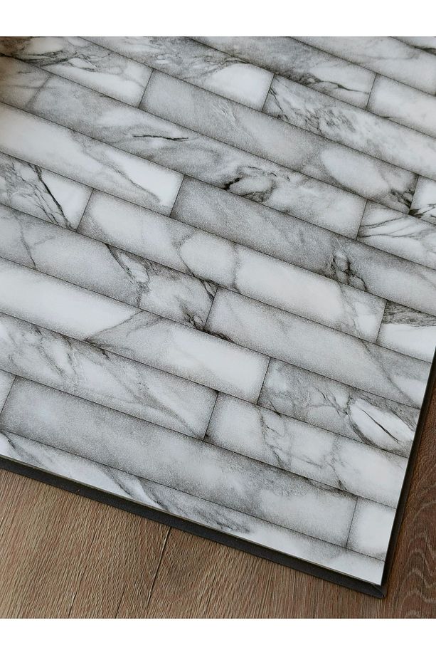 3 Boyutlu Mermer Görünümlü Taş Desenli Silinebilir Duvar Kağıdı 5 M² - 1