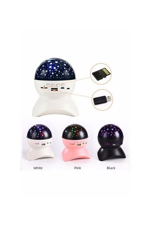 Tavan Aydınlatmalı Yıldız Ve Ay Starlight Bluetooth Hoparlör Gece Lambası Projektör Lamba - 3