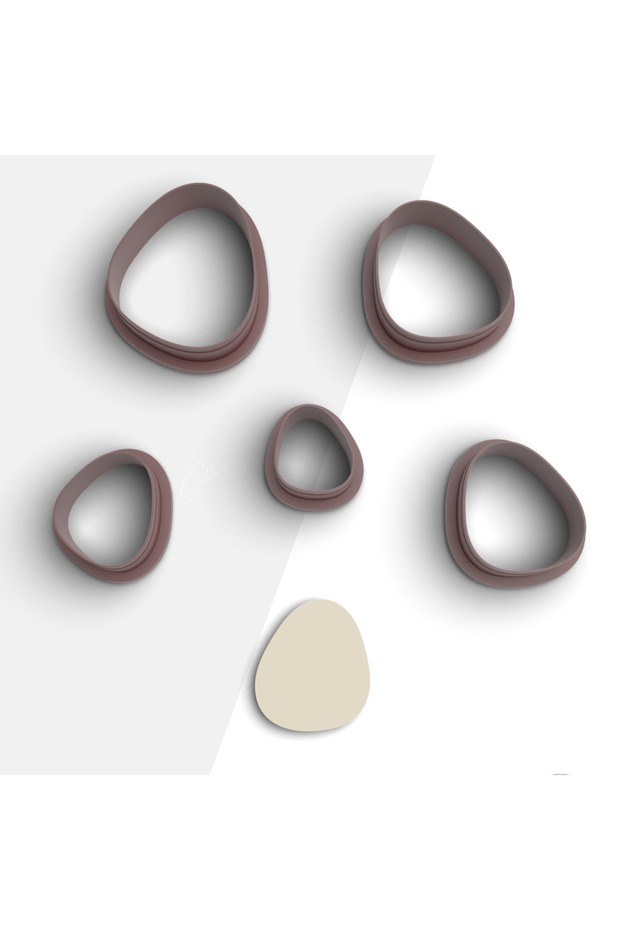 Organic Shape Polymer Clay Cutting Mold, Earring Mold, Jewelry Mold, Clay Cutter, 5 Sizes, No: 824