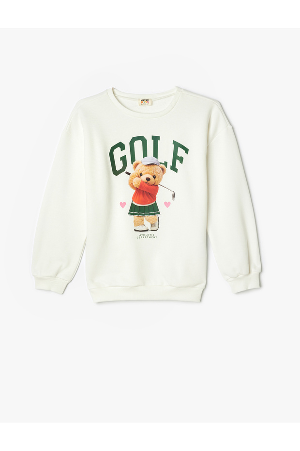 Sweatshirt Teddy Bear Printed Long Sleeve Crew Neck