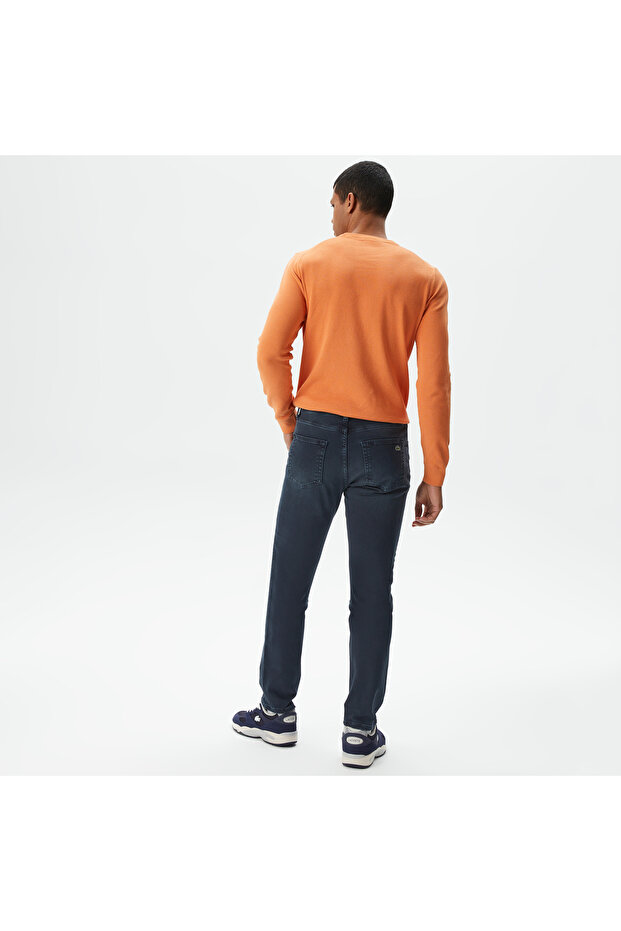 Erkek Slim Fit Lacivert Jean Pantolon - 2