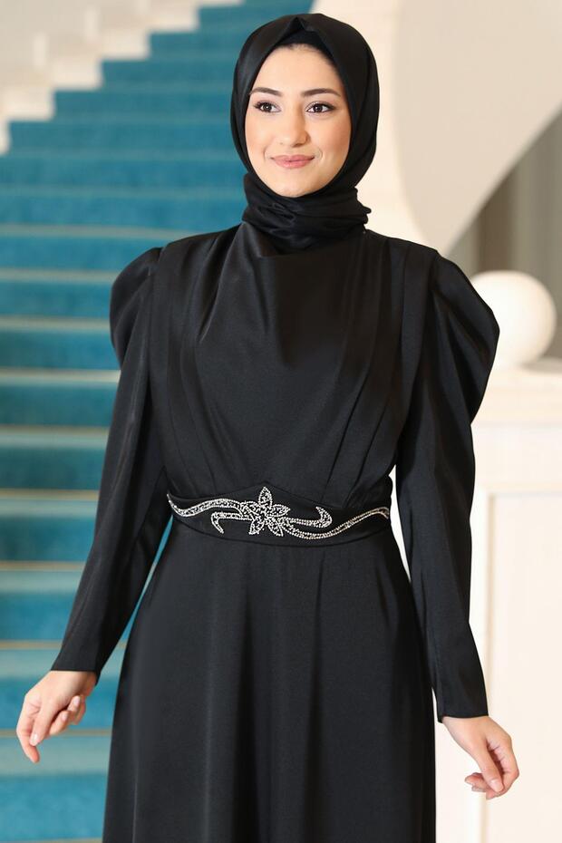 Alin Tesettür Abiye Siyah - 2