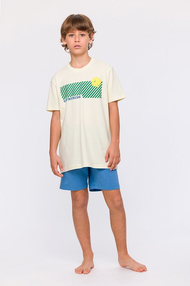 10-16 Yaş Erkek Çocuk Pijama-Qpa - 131-Ekru - 2