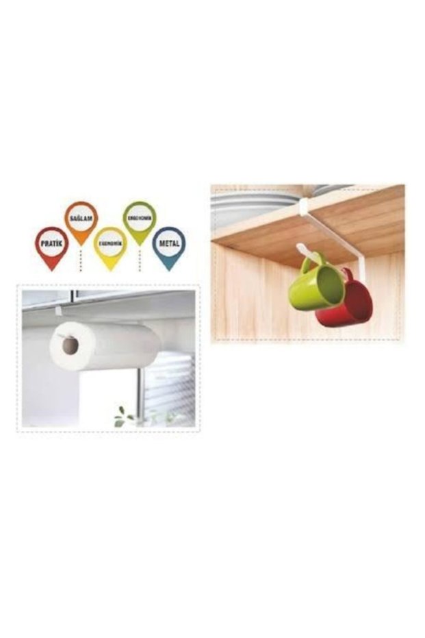 2Pcs Metal Paper Towel Cup & Mug Hanger Paper Towel Holder Hanger