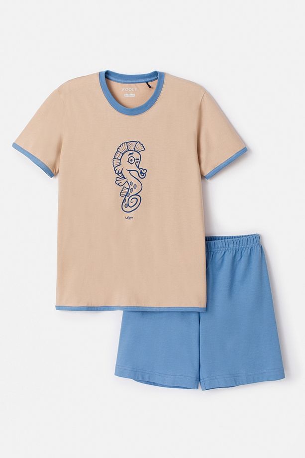 10-16 Yaş Erkek Çocuk Pijama-Psu - 210-Koyu Ekru - 2