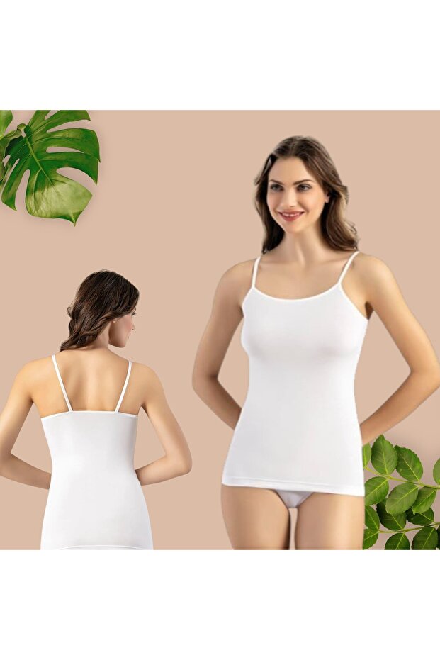 Women's Rope Strap Deep Collar Undershirt 6.0.Cl.Vr9.1Kt