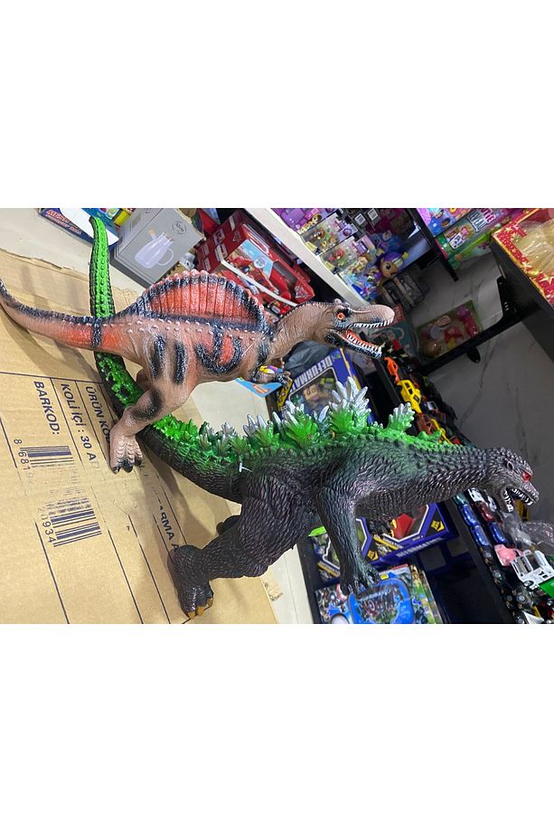 Godzilla ve Dinazor Trex  -  İkili Sesli Gerçek ve Sert Görünümlü Dev  Dinazor Set - 2