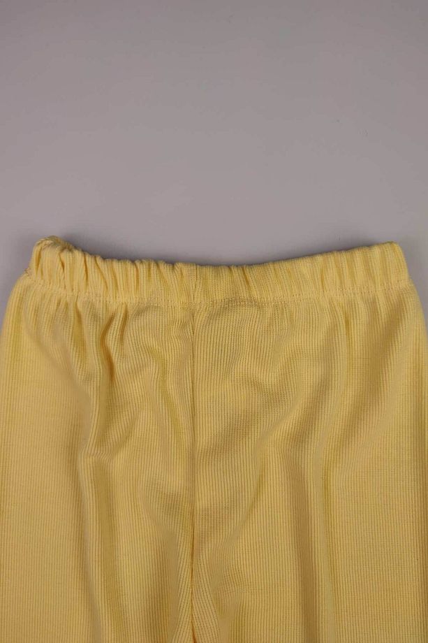 5 Ekle 4 Öde Mevsimlik Kiz Bebek Esnek Fitilli Pamuk Polyester Düz Tayt Tek Alt Pantolon Pijama14936 - 3
