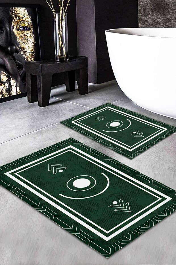 Modern Patterned 2-Piece Rug Set (60x100/40x60) Bath Mat Set