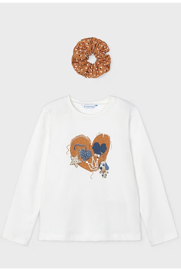 Girl's Long Sleeve Bodysuit with Hair Clip