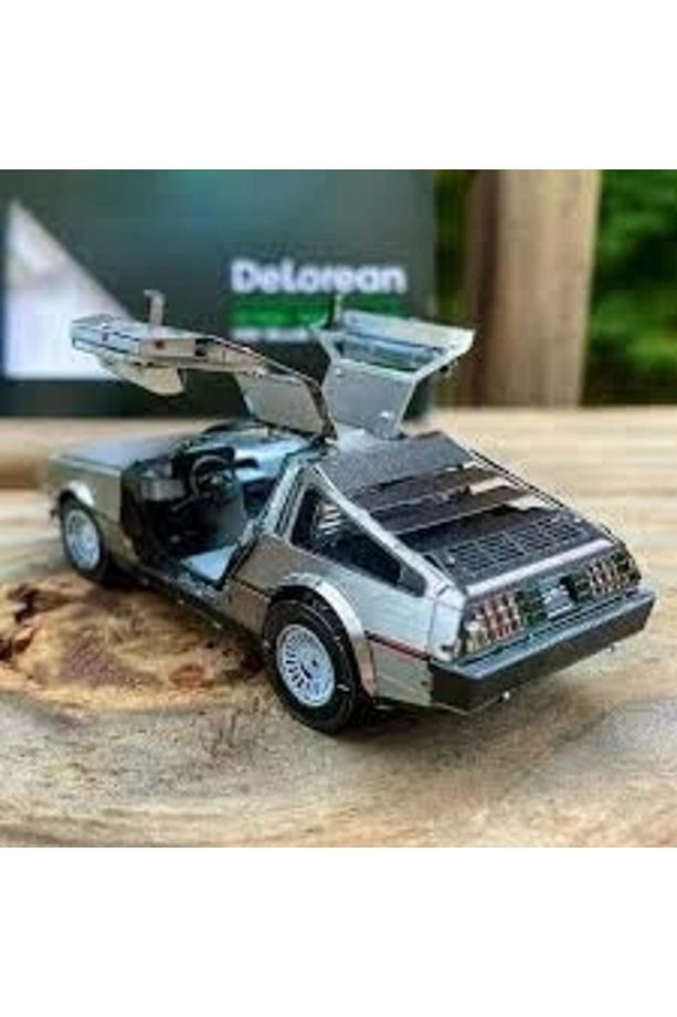 3D Metal Puzzle Bulmaca Geleceğe Dönüş Delorean Zaman Makinesi Araba Modeli Yapı Seti - 1