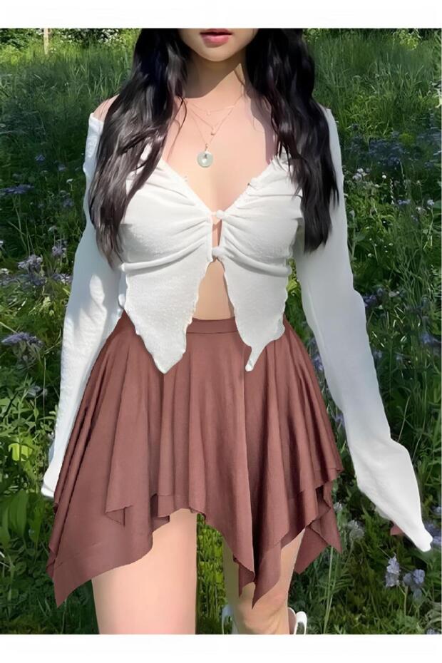 تنورة غير متماثلة بطبقتين - 1