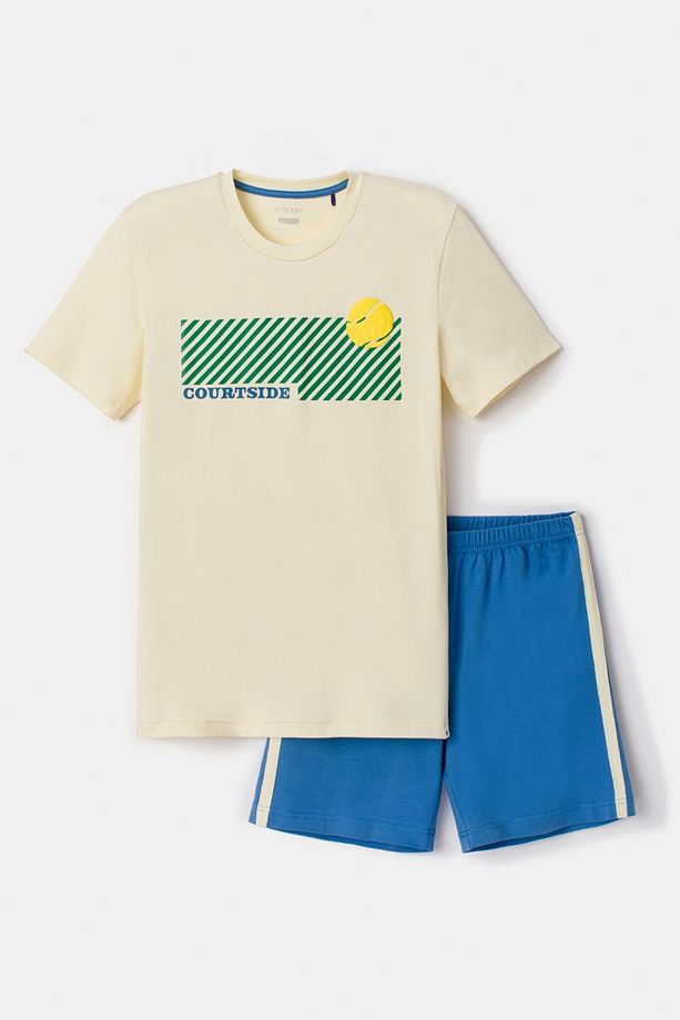 10-16 Yaş Erkek Çocuk Pijama-Qpa - 131-Ekru - 6