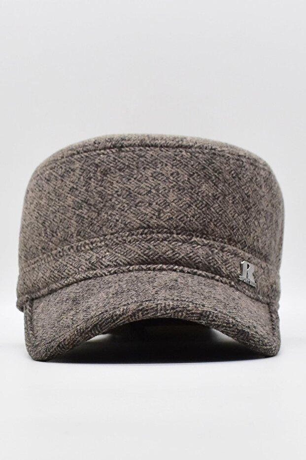Winter Ear Cap Hat Flat Cap Brown - 2