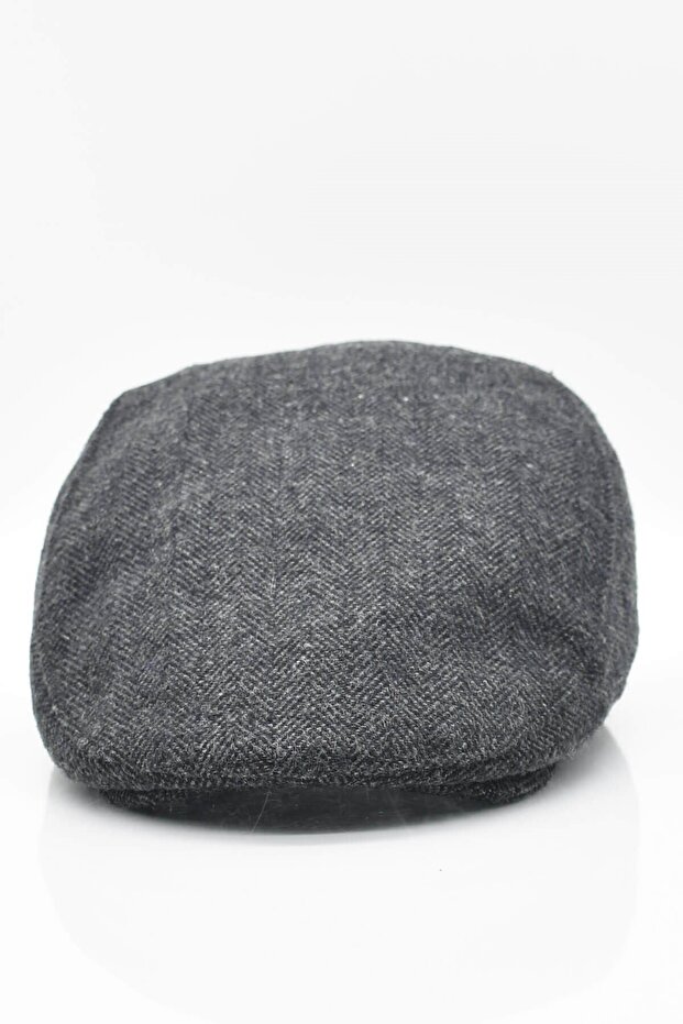Men's Cap Herringbone Winter Flat Cap Wool Cap - 2