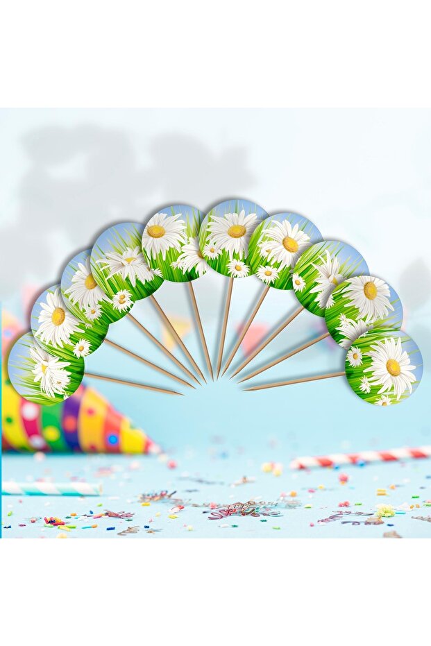 10 قطع من مسواك الكيك بتصميم ديزي